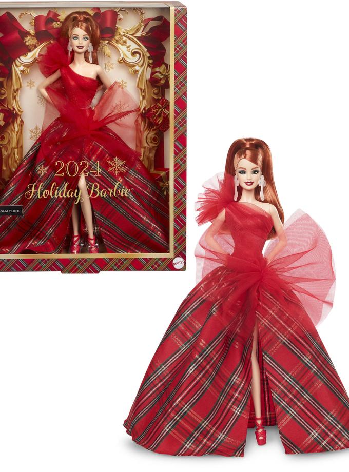 Barbie 2024 Holiday Barbie Doll, Seasonal Collector Gift, Barbie Signature, Plaid Gown With Red Bow Best Price