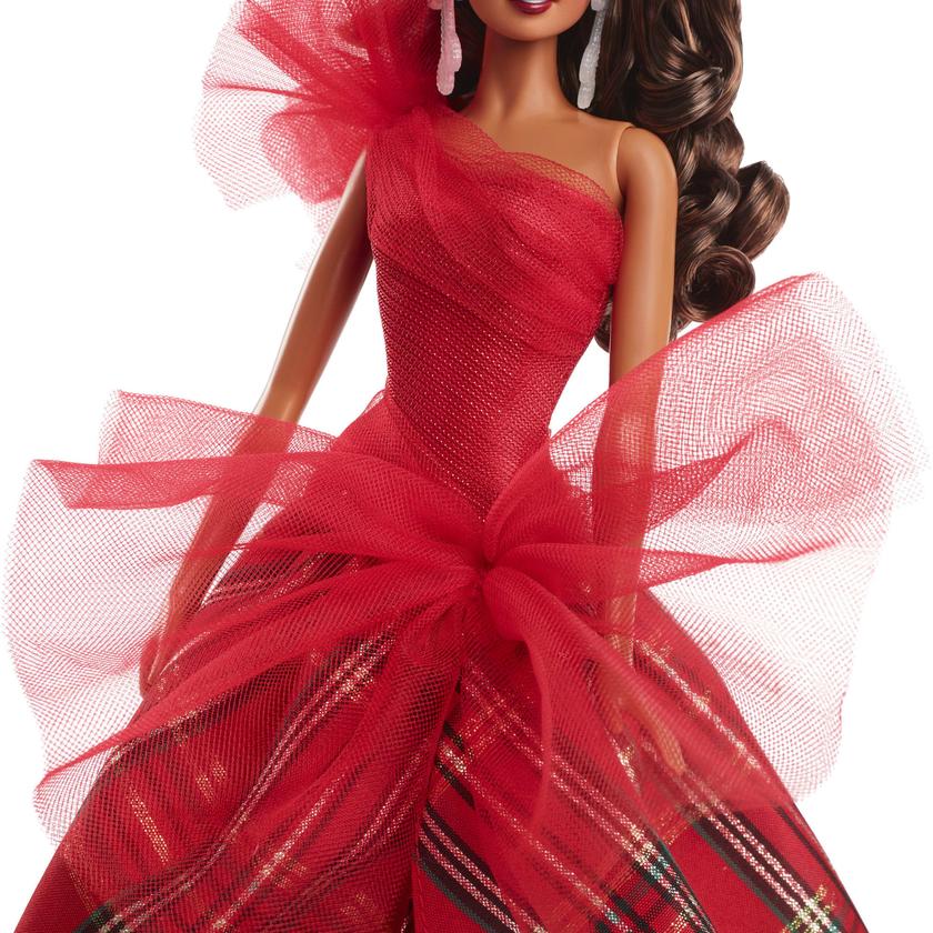 Barbie 2024 Holiday Barbie Dolls, Seasonal Collector Gift, Barbie Signature, Plaid Gown With Red Bow Best Buy