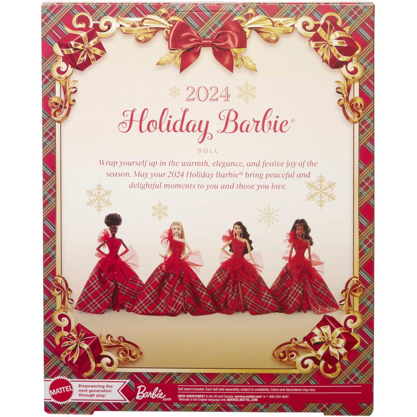 Barbie 2024 Holiday Barbie Dolls, Seasonal Collector Gift, Barbie Signature, Plaid Gown With Red Bow Best Buy