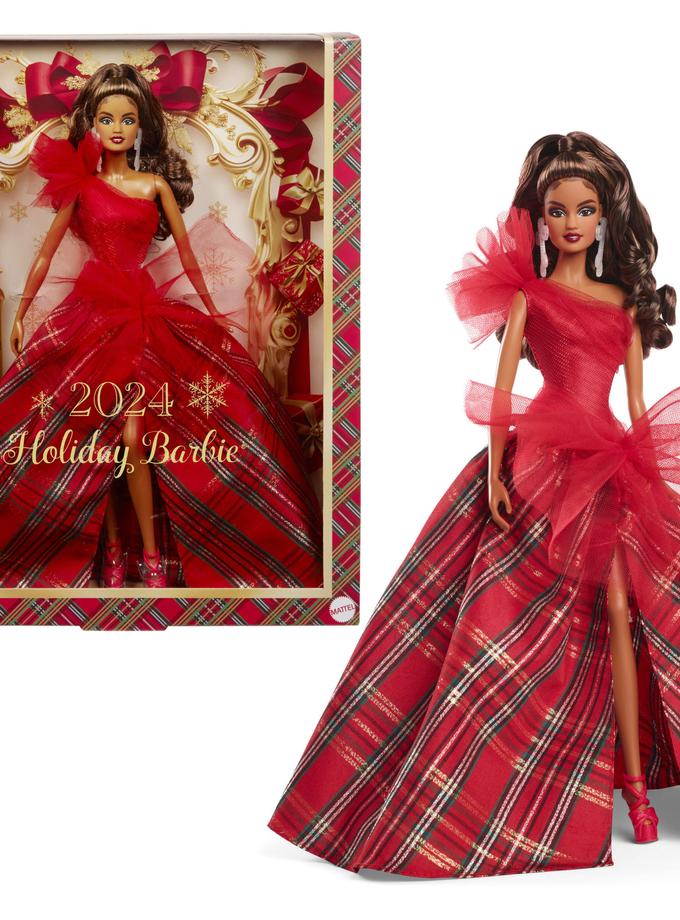 Barbie 2024 Holiday Barbie Dolls, Seasonal Collector Gift, Barbie Signature, Plaid Gown With Red Bow For Sale