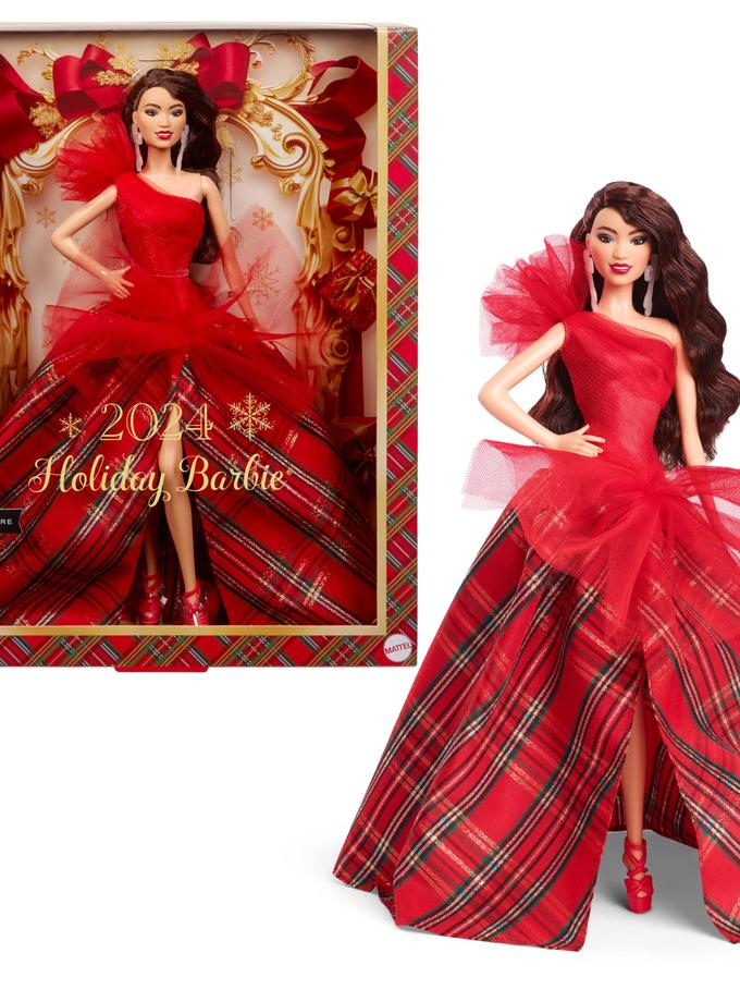 Barbie 2024 Holiday Barbie Dolls, Seasonal Collector Gift, Barbie Signature, Plaid Gown With Red Bow High Quality