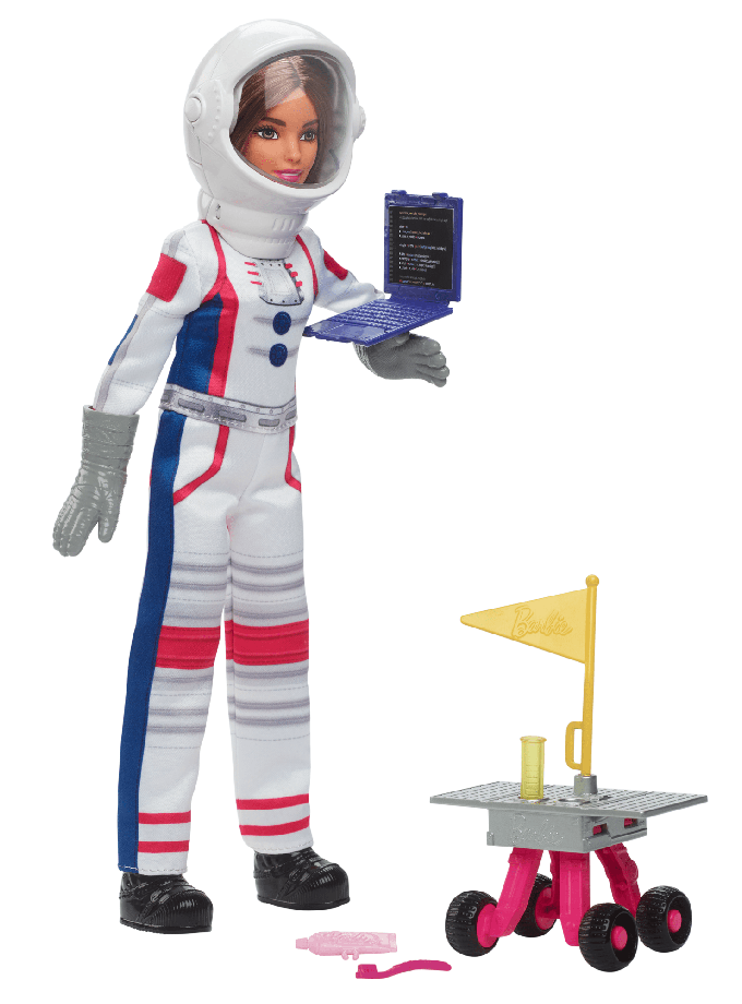 Barbie 65th Anniversary Careers Astronaut Doll & 10 Accessories Including Rolling Rover & Space Helmet For Sale