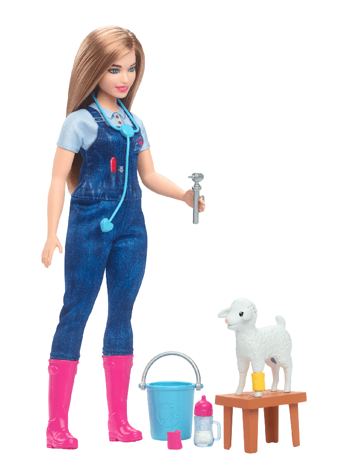 Barbie 65th Anniversary Careers Farm Vet Doll & 10 Accessories Including Lamb With Moving Ears Best Seller