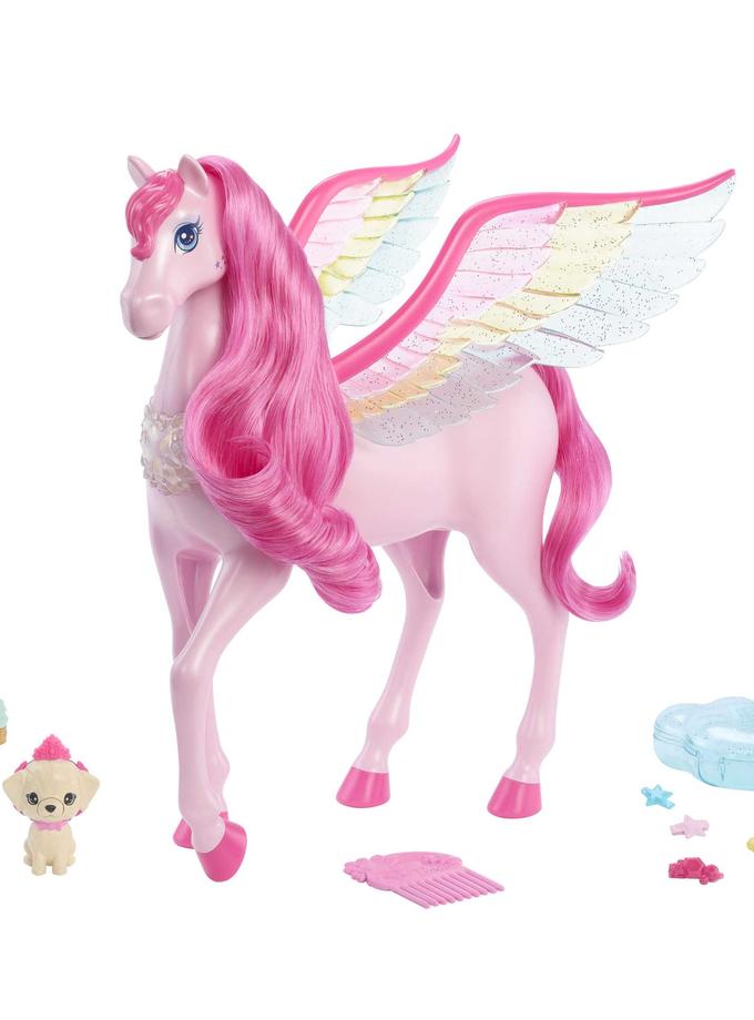 Barbie A Touch Of Magic Pink Pegasus With Puppy, Winged Horse Toys With Lights And Sounds Best Price