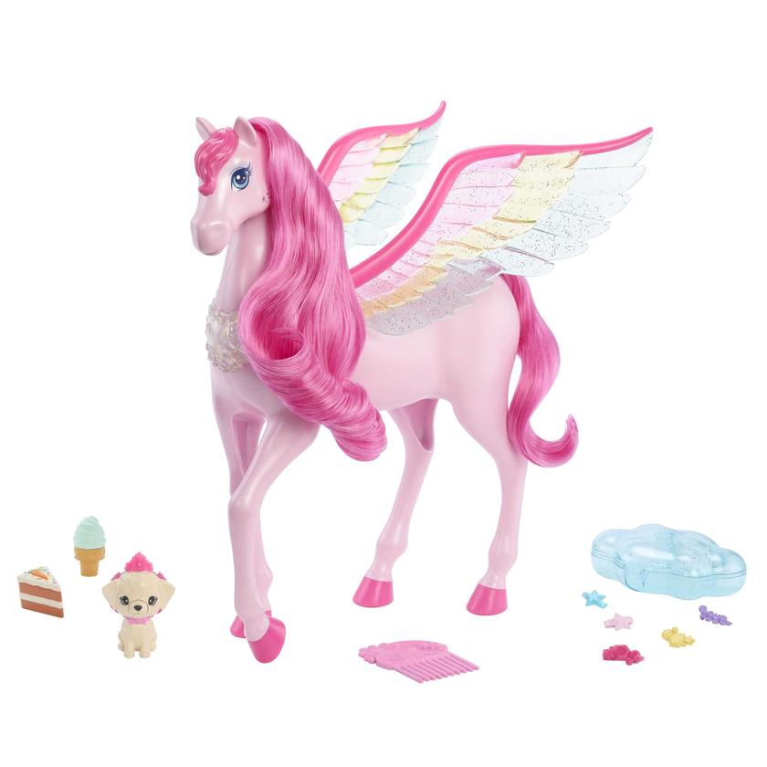 Barbie A Touch Of Magic Pink Pegasus With Puppy, Winged Horse Toys With Lights And Sounds Best Price