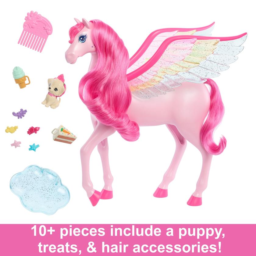 Barbie A Touch Of Magic Pink Pegasus With Puppy, Winged Horse Toys With Lights And Sounds Best Price