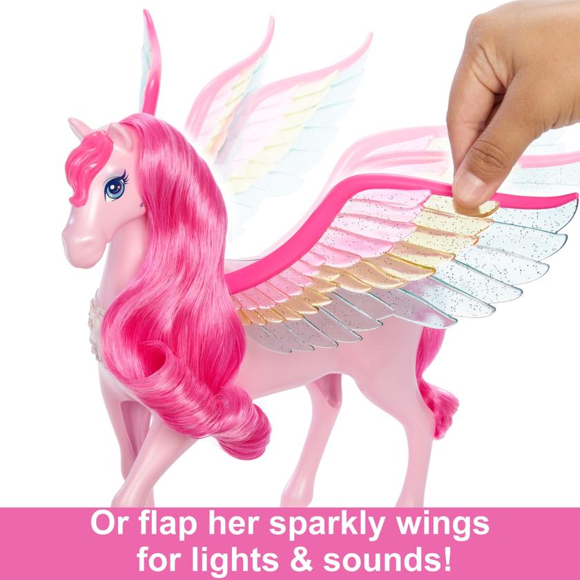 Barbie A Touch Of Magic Pink Pegasus With Puppy, Winged Horse Toys With Lights And Sounds Best Price