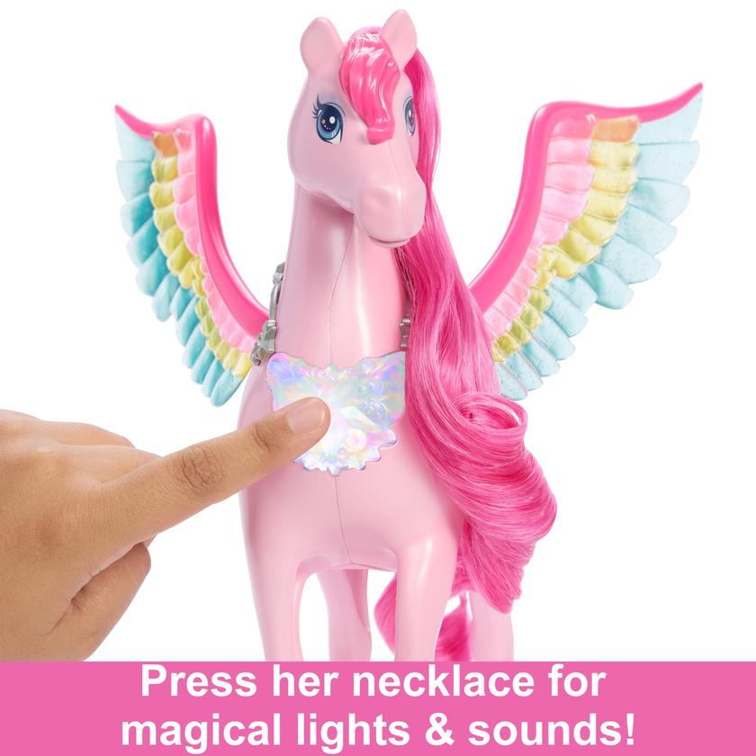 Barbie A Touch Of Magic Pink Pegasus With Puppy, Winged Horse Toys With Lights And Sounds Best Price