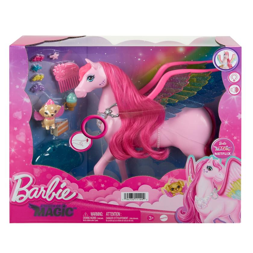 Barbie A Touch Of Magic Pink Pegasus With Puppy, Winged Horse Toys With Lights And Sounds Best Price