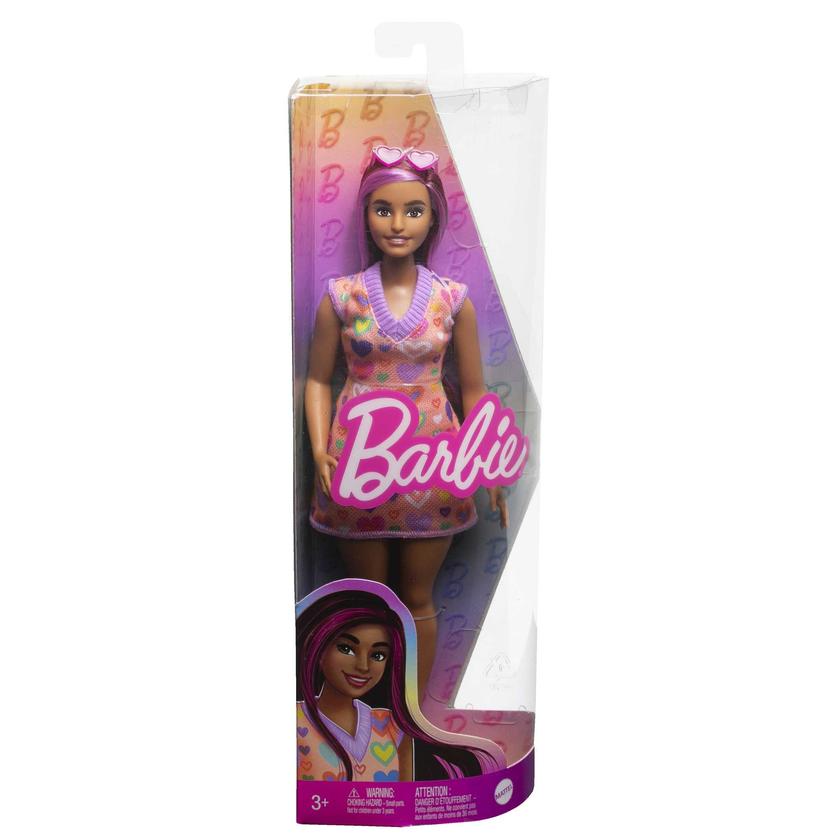 Barbie-Barbie Fashionistas 207-Poupée Mèches Roses et Robe à Cœurs Best Buy