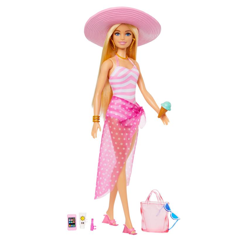 Barbie-Barbie Plage Poupée Blonde en Maillot de Bain et Accessoires Free shipping