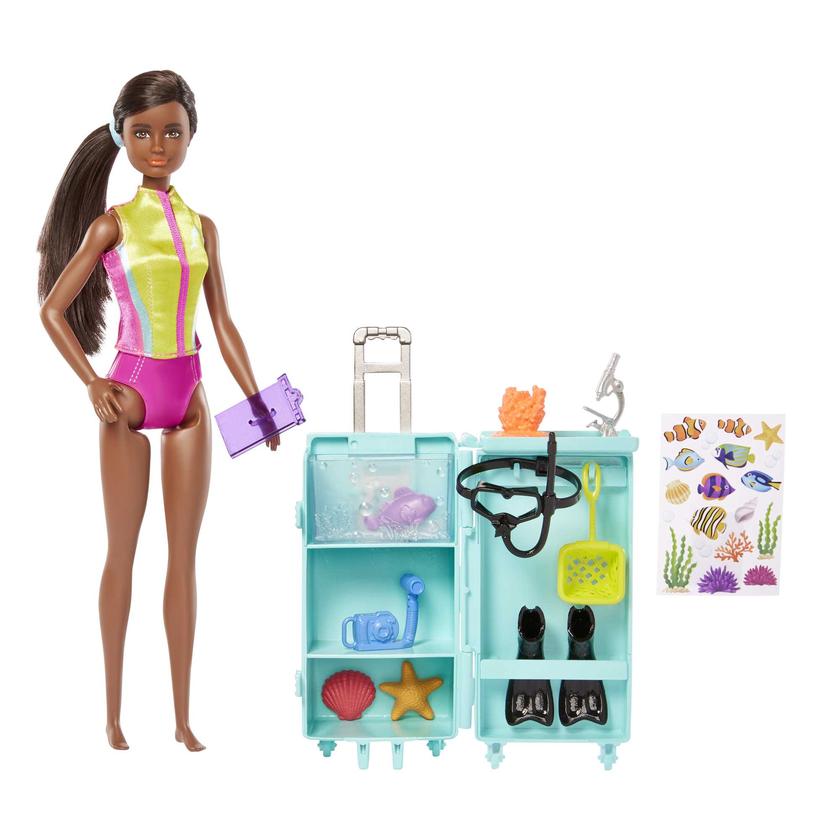 Barbie-Barbie Plongeuse-Coffret Poupée Brune et Laboratoire Mobile Best Price