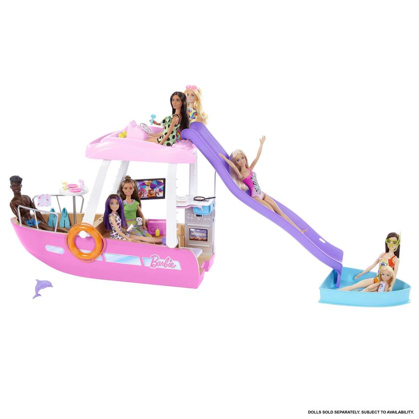 Barbie®-Bateau de Rêve-Coffret Bateau, Piscine, Toboggan, Accessoires Free shipping