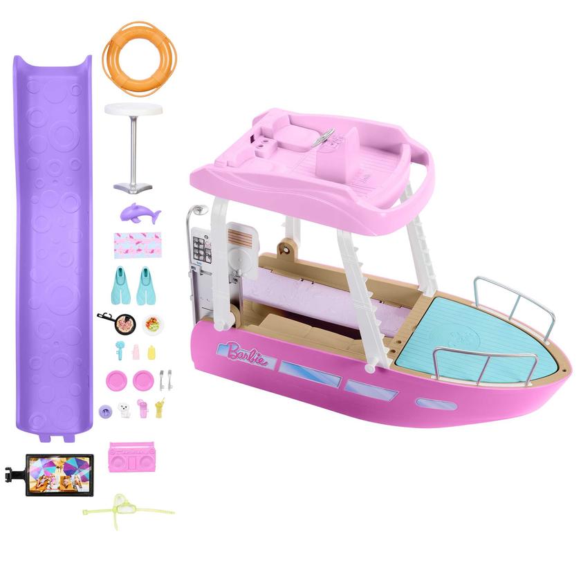 Barbie®-Bateau de Rêve-Coffret Bateau, Piscine, Toboggan, Accessoires Free shipping