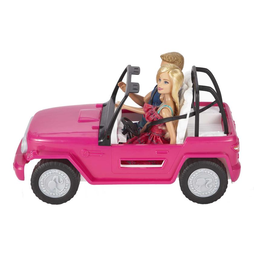 Barbie Beach Cruiser Set With Barbie And Ken Dolls, Pink 2-Seater Toy Car Same Day Delivery