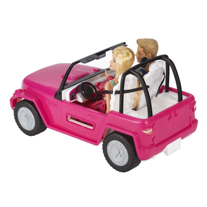 Barbie Beach Cruiser Set With Barbie And Ken Dolls, Pink 2-Seater Toy Car Same Day Delivery