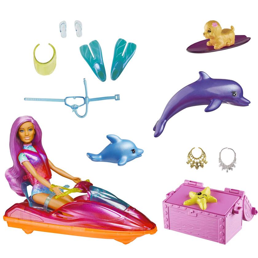 Barbie Beach Doll With Jet Ski And Water Sport Accessories, Puppy, Dolphins And More Best Price