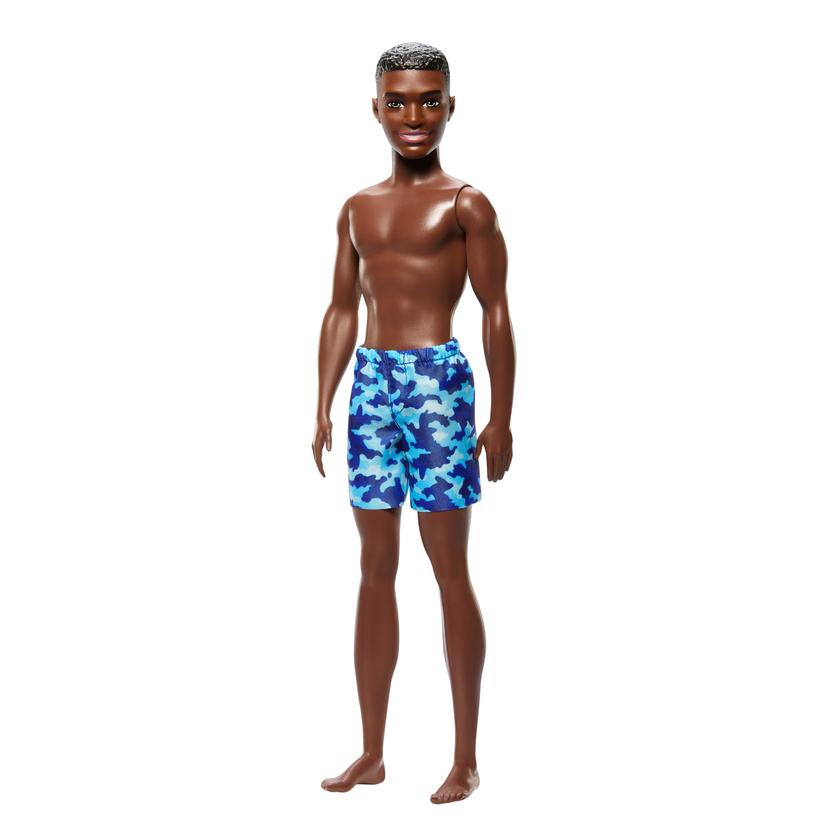 Barbie Beach Ken Doll with Dark Brown Hair & Blue Swimsuit New Arrival