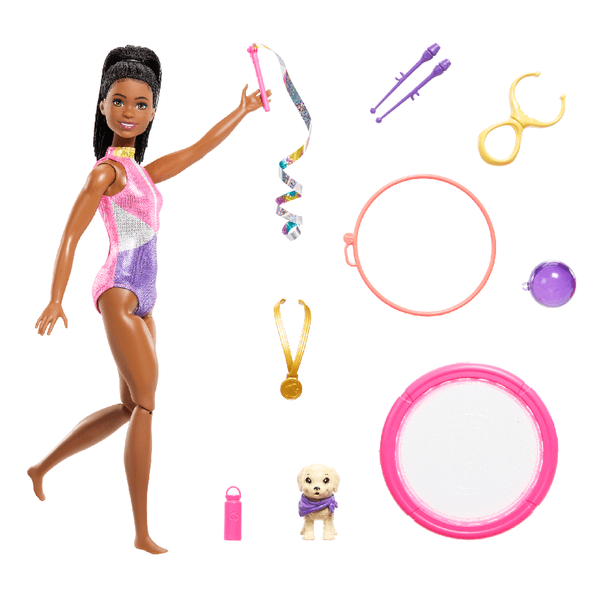 Barbie “Brooklyn” Gymnast Doll & Playset With Fashion Doll, Puppy, Trampoline And Accessories Best Seller