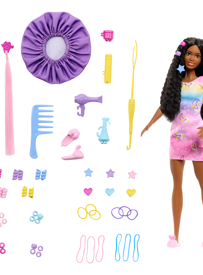 Barbie “Brooklyn” Hairstyling Doll & Playset With 50+ Accessories, Includes Extensions, Bonnet & More Best Price