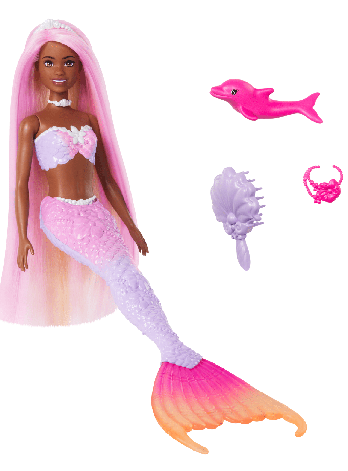 Barbie “Brooklyn” Mermaid Doll With Color Change Feature, Pet Dolphin And Accessories Free shipping