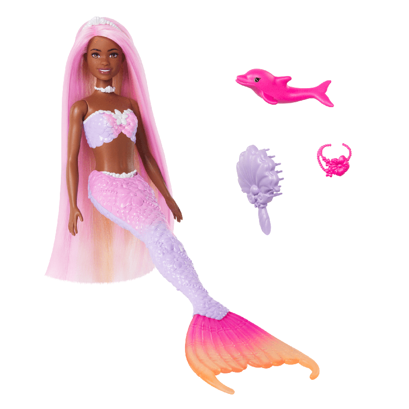 Barbie “Brooklyn” Mermaid Doll With Color Change Feature, Pet Dolphin And Accessories Free shipping