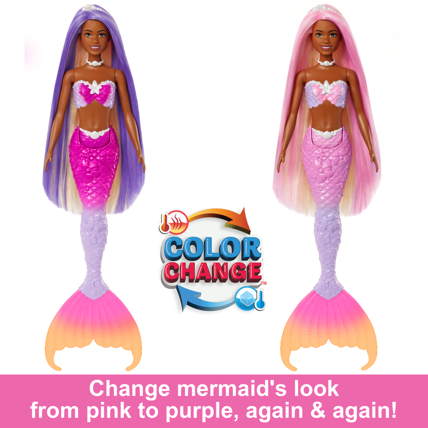 Barbie “Brooklyn” Mermaid Doll With Color Change Feature, Pet Dolphin And Accessories Free shipping