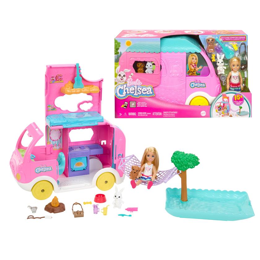 Barbie-Camping-Car 2 en 1 de Chelsea-Coffret For Sale