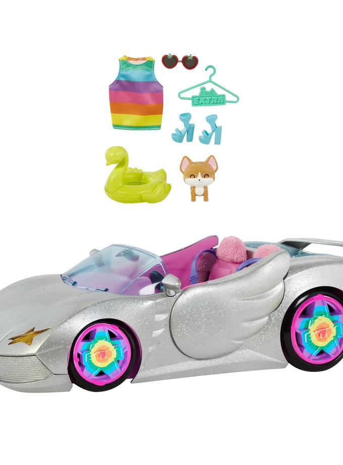 Barbie Car, Barbie Extra Set With Sparkly 2-Seater Toy Convertible Best Price