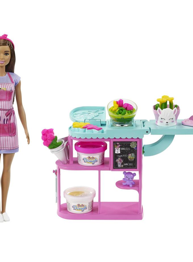 Barbie Career Florist Playset With Brunette Doll, Dough, Vases And More, Ages 3 Years And Up For Sale