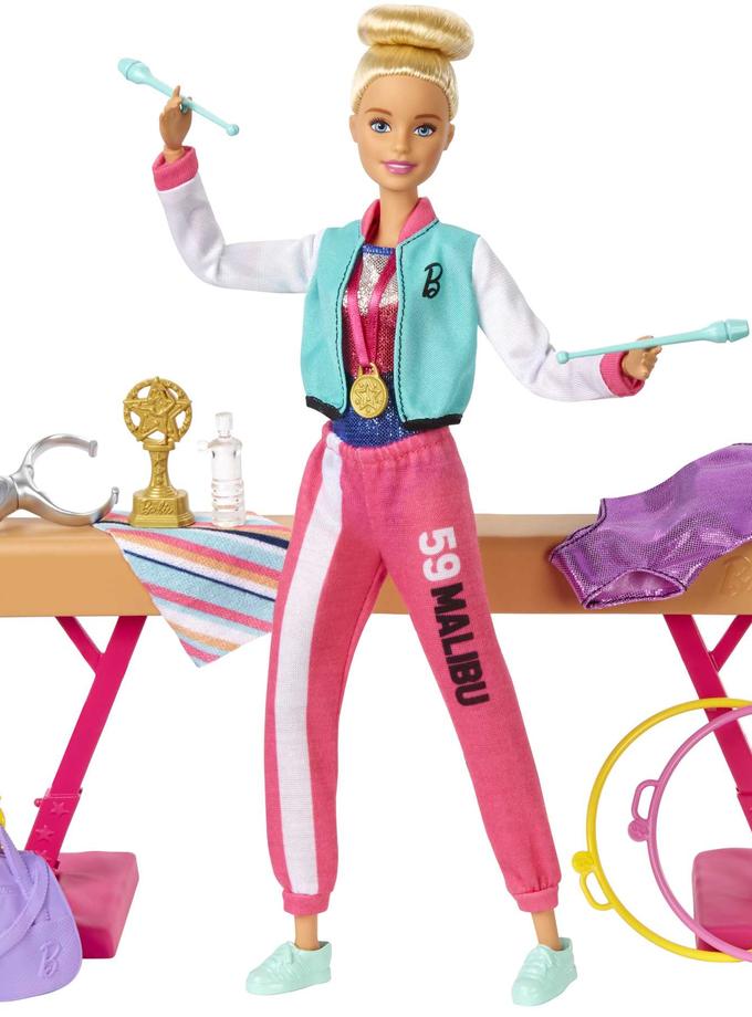 Barbie Career Gymnastics Playset With Doll, Balance Beam And 15 Accessories Best Seller