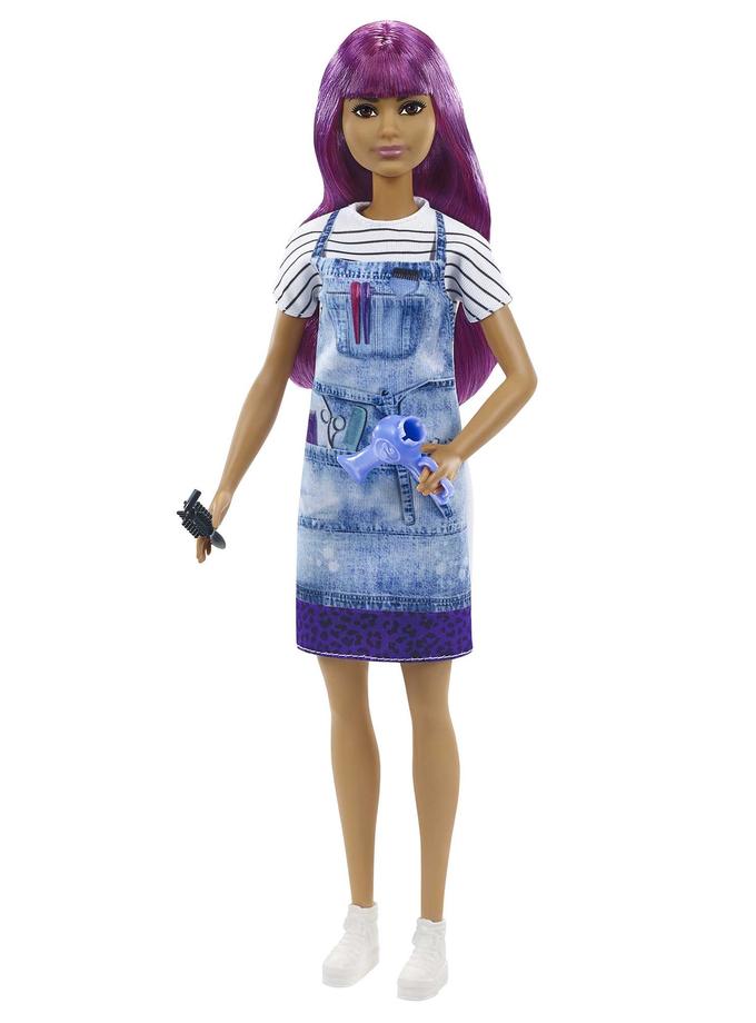 Barbie Career Salon Stylist With Purple Hair And Accessories, Fashion Doll High Quality