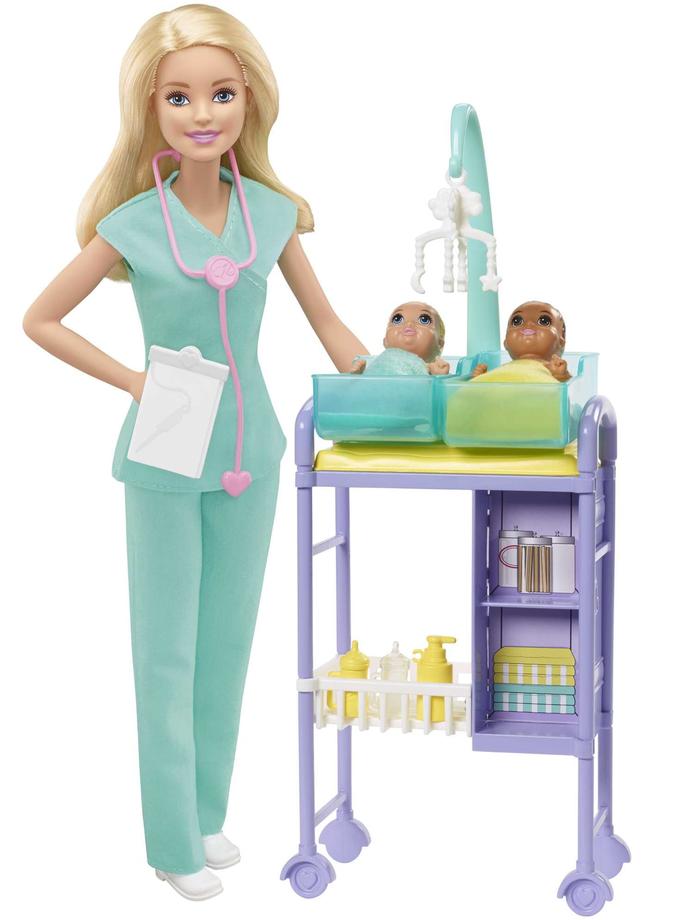 Barbie Careers Baby Doctor Playset With Blonde Doll, 2 Infant Dolls, Toy Pieces New Arrival