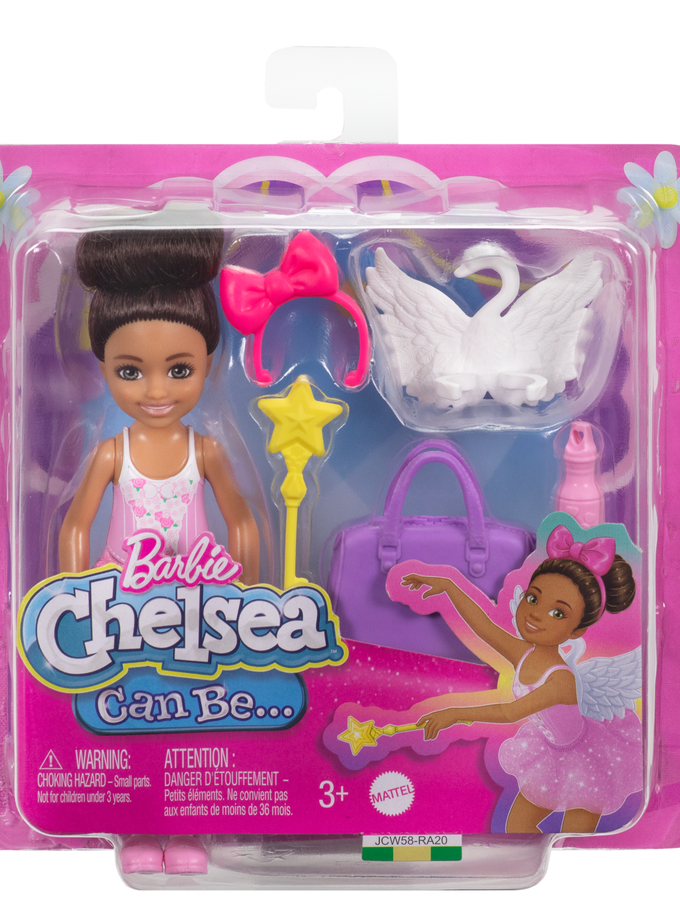 Barbie Chelsea Ballerina Doll & Accessories Set, Career-Themed Brunette Small Doll High Quality