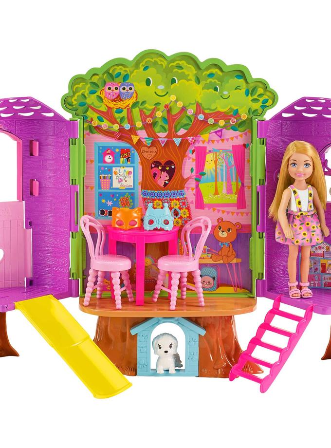 Barbie Chelsea Cabane Dans Les Arbres Coffret Poupée Chelsea et Chiot Free shipping