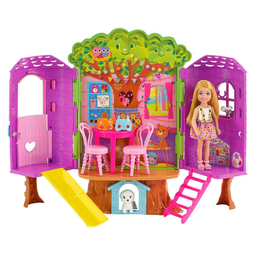 Barbie Chelsea Cabane Dans Les Arbres Coffret Poupée Chelsea et Chiot Free shipping