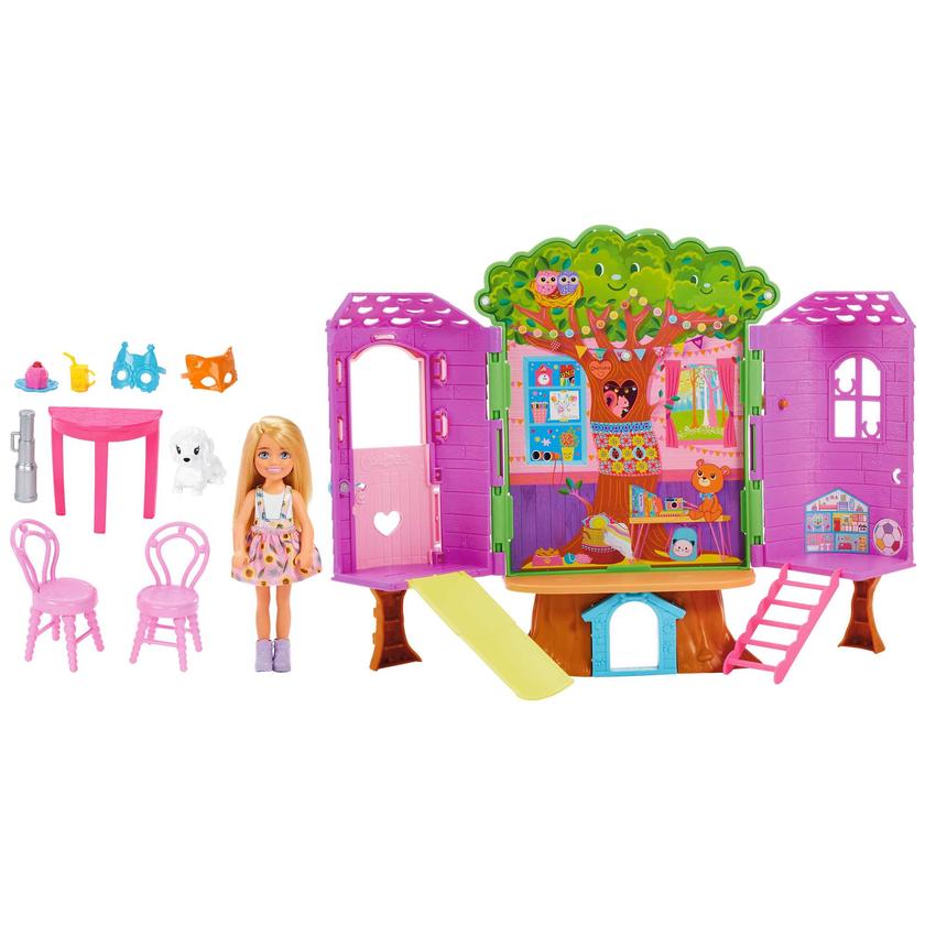 Barbie Chelsea Cabane Dans Les Arbres Coffret Poupée Chelsea et Chiot Free shipping