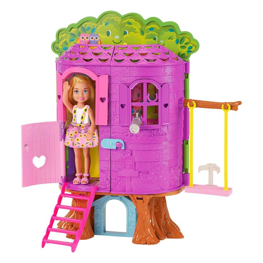 Barbie Chelsea Cabane Dans Les Arbres Coffret Poupée Chelsea et Chiot Free shipping