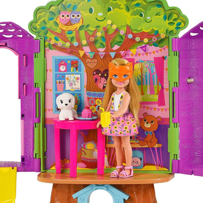 Barbie Chelsea Cabane Dans Les Arbres Coffret Poupée Chelsea et Chiot Free shipping