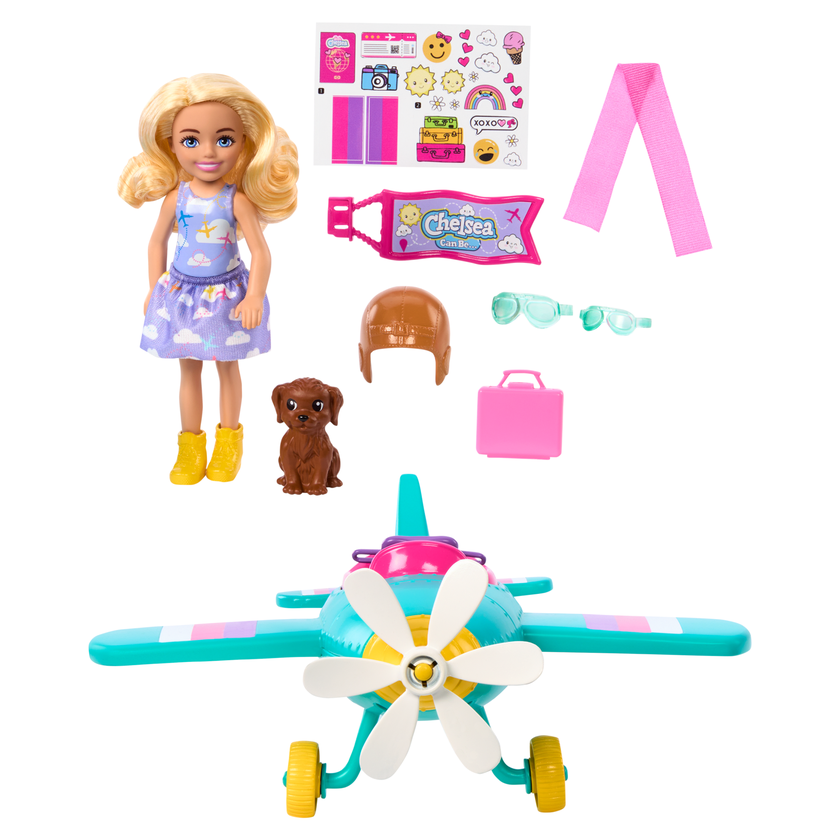 Barbie-Chelsea Can Be…-Avion et Poupée-Coffret Avec Accessoires Free shipping