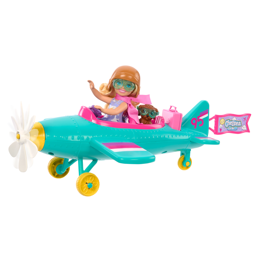 Barbie Chelsea Can Be… Plane Doll & Playset, 2-Seater AIrcraft With Spinning Propellor & 7 Accessories Same Day Delivery