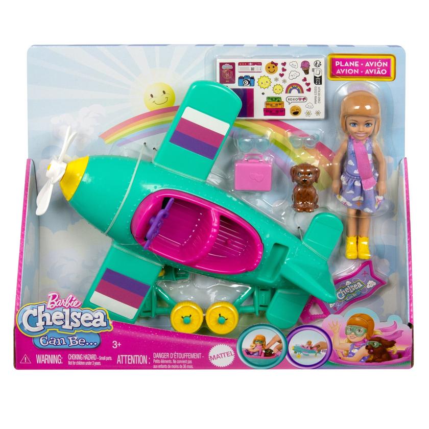 Barbie Chelsea Can Be… Plane Doll & Playset, 2-Seater AIrcraft With Spinning Propellor & 7 Accessories Same Day Delivery