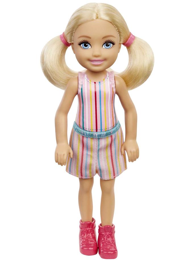 Barbie Chelsea Doll (6-Inch Blonde) Wearing Skirt With Striped Print Best Buy