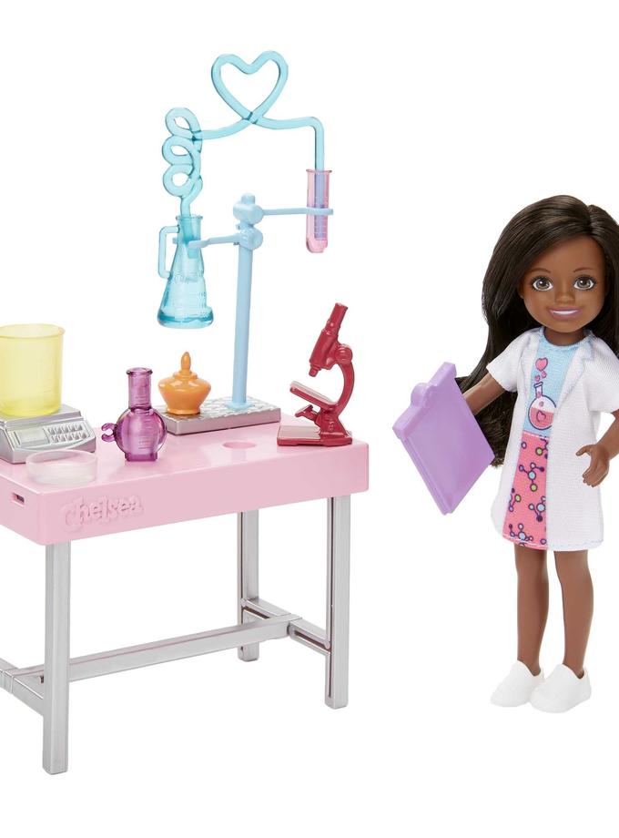 Barbie Chelsea Doll And Accessories, Can Be Scientist Playset With Small Doll And Lab Accessories For Sale