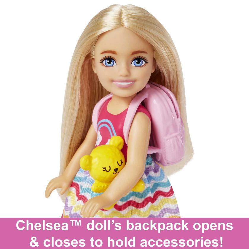 Barbie Chelsea Doll And Accessories, Small Doll Travel Set With Puppy And 6 Pieces Same Day Delivery