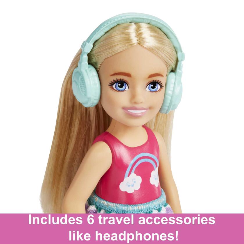 Barbie Chelsea Doll And Accessories, Small Doll Travel Set With Puppy And 6 Pieces Same Day Delivery