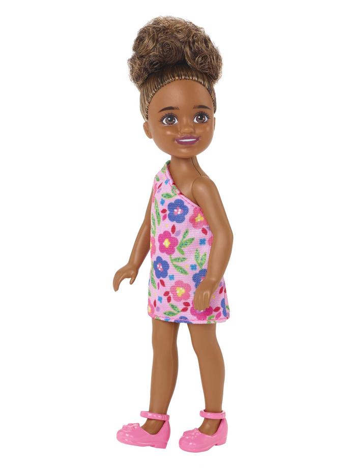 Barbie Chelsea Doll (Brunette) in Flower-Print Dress, For 3 Year Olds & Up For Sale