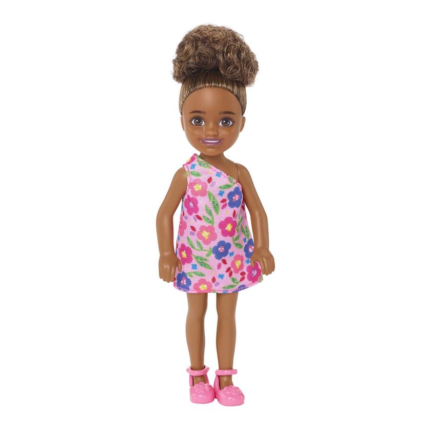 Barbie Chelsea Doll (Brunette) in Flower-Print Dress, For 3 Year Olds & Up For Sale