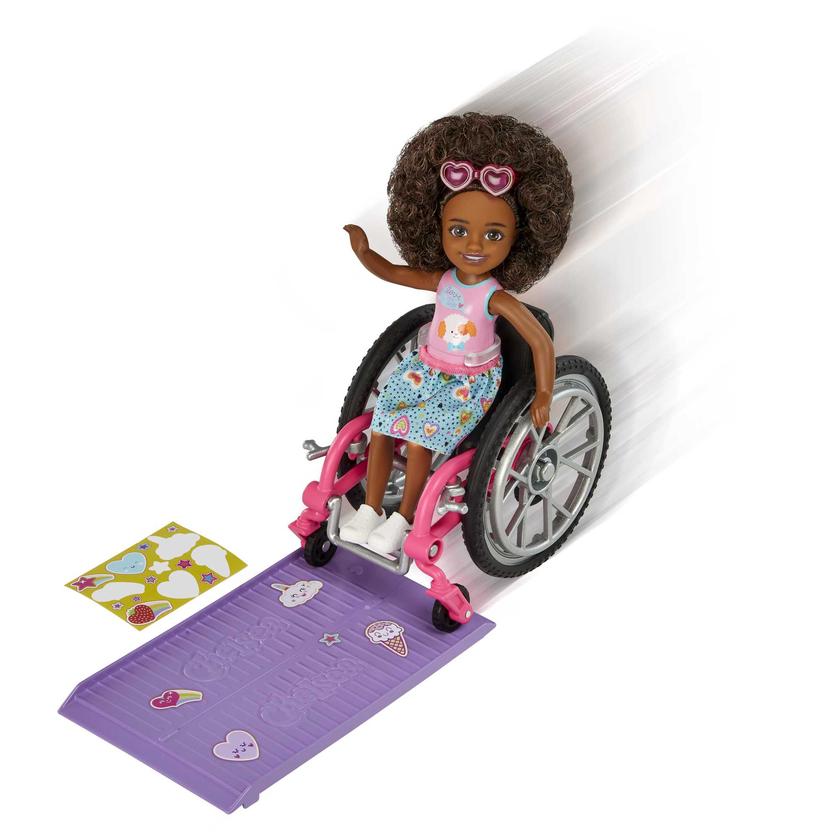 Barbie Chelsea Doll (Brunette) & Wheelchair, Toy For 3 Year Olds & Up High Quality