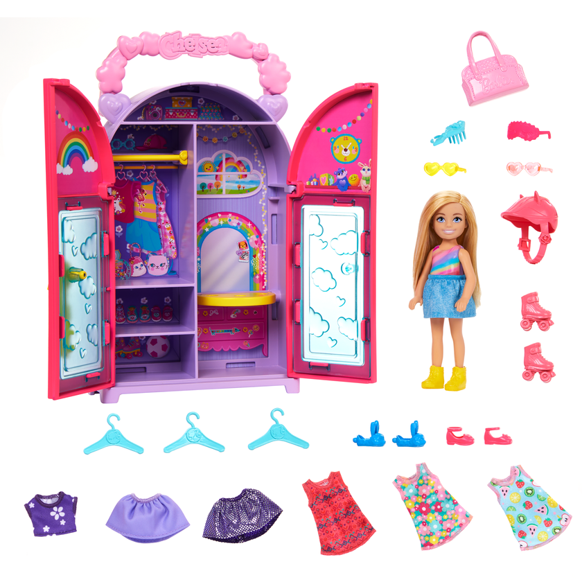 Barbie Chelsea Doll & Closet Toy Playset With CloThes & Accessories Best Seller